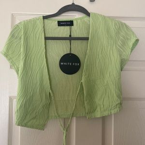 Green Tied Cropped Top